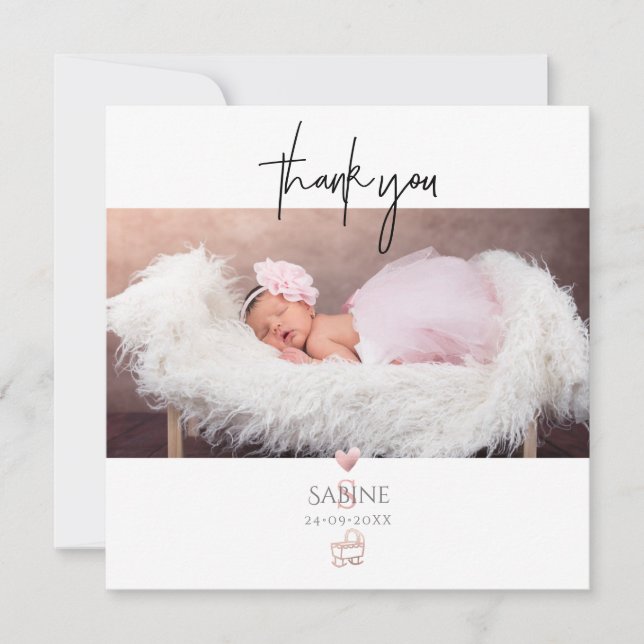PixDezines Baby Shower Thank You Rose Gold Invitation (Front)