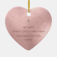 PixDezines Baby's 1st Christmas Photo, Rose Gold