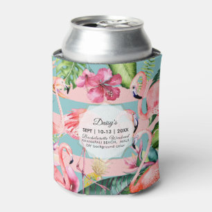 PixDezines Bachelorette Weekend Pink Flamingos DIY Can Cooler