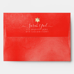 PixDezines Back Flap Return Address, Neon Orange Envelope