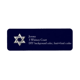PixDezines Bar Mitzvah Return Add Label/DIYcolor Address Label