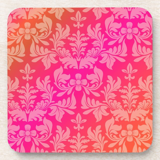 PixDezines Baroque Damask/DIY background colour Coaster (Front)