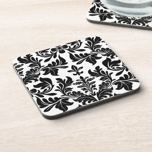 PixDezines Baroque Damask/DIY colours Coaster (Left Side)