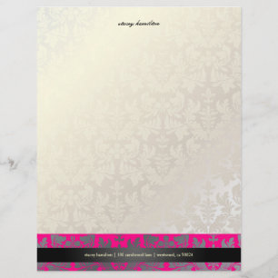 PixDezines Baroque Damask/hot pink Letterhead