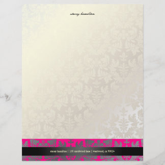 PixDezines Baroque Damask/hot pink Letterhead