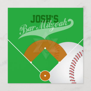 PixDezines ✡ Baseball Diamond/ Bar Mitzvah Invitation