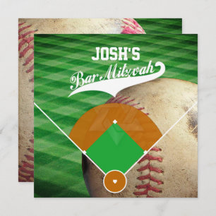 PixDezines ✡ Baseball Diamond/ Bar Mitzvah Invitation
