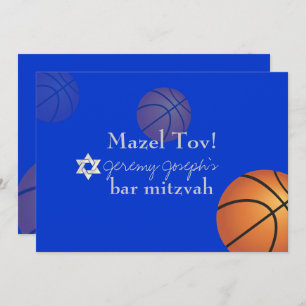 ✡ PixDezines Basketball Bar Mitzvah/DIY Colour Invitation
