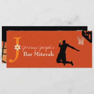 ✡ PixDezines Basketball Bar Mitzvah Invitation