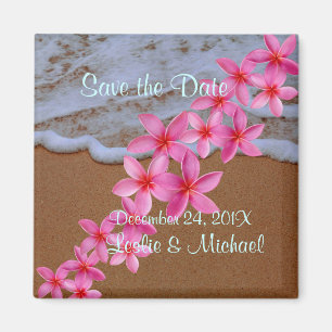 PixDezines beach+pink plumeria Magnet