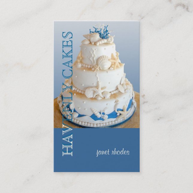 PixDezines Beach Wedding Cake/DIY background colou Business Card (Front)