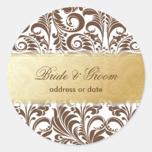PixDezines Bellissimo Damask Classic Round Sticker