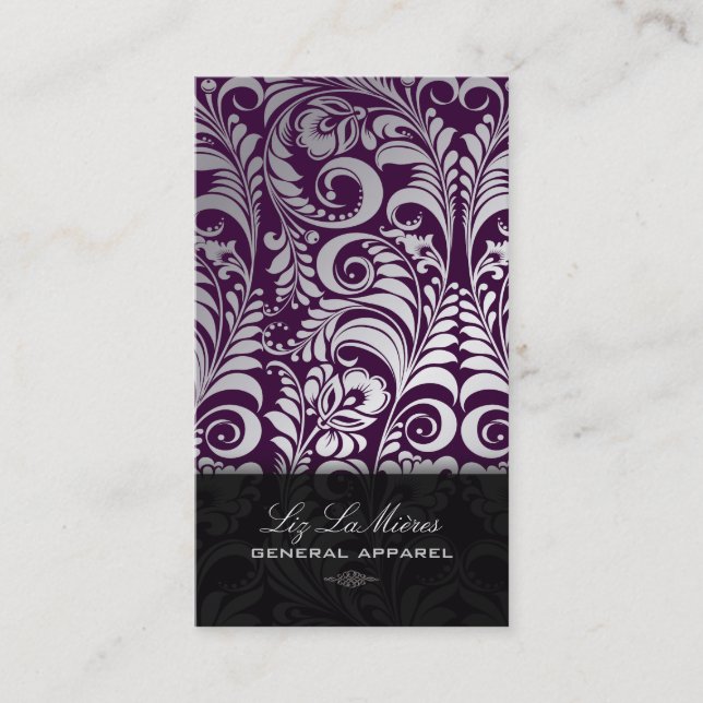 PixDezines Bellissimo Vintage Damask Business Card (Front)