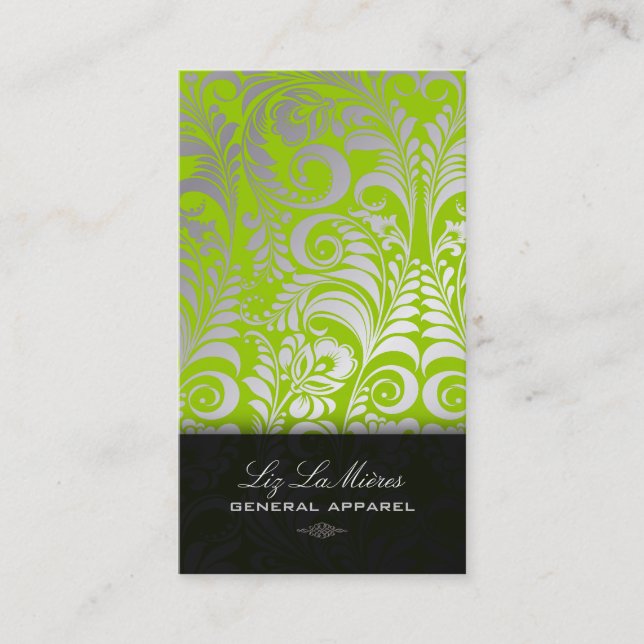 PixDezines Bellissimo Vintage Damask Business Card (Front)