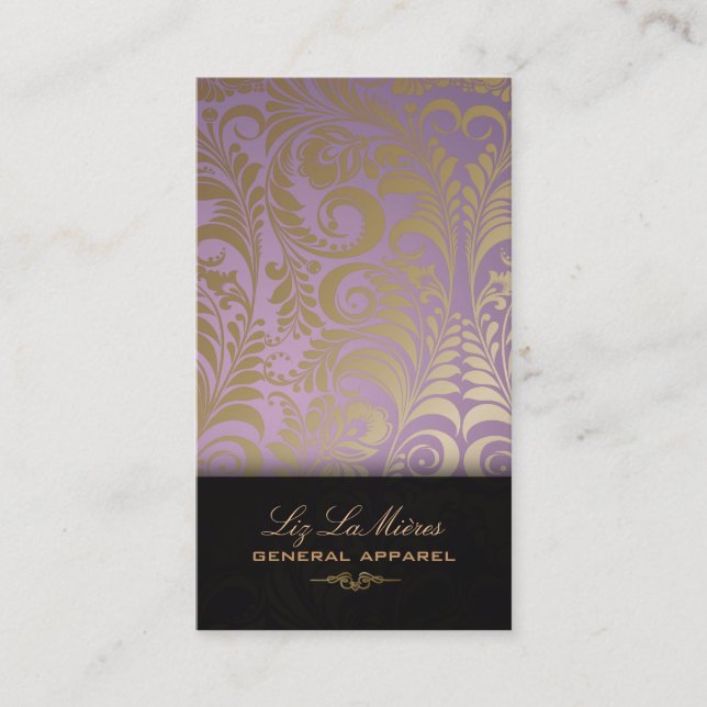 PixDezines Bellissimo Vintage Damask Business Card (Front)