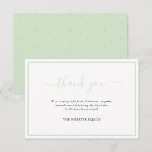 PixDezines Bereavement Thank You, Mint Green Invitation