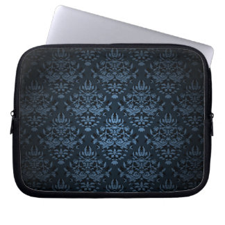 PixDezines Bijoux Damask, slate blue Laptop Sleeve