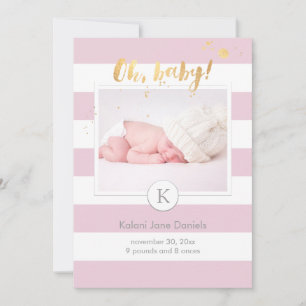 PixDezines birth announcement/DIYcolor stripes Announcement