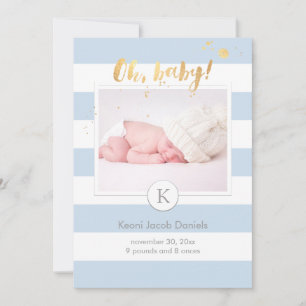 PixDezines birth announcement/DIYcolor stripes Announcement