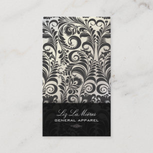 PixDezines Black Bellissimo Vintage Damask Business Card