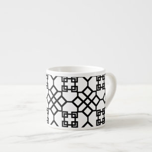 PixDezines black chinoise trellis/diy background Espresso Cup