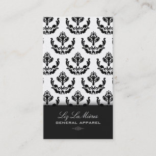 PixDezines black firenze damask Business Card