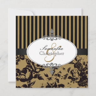 PixDezines Black Stripes+ DIY Custom Colour Invitation