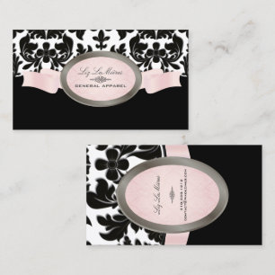 PixDezines Black Velvet Baroque Damask Business Card