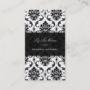PixDezines Black Vendome Vintage Damask Business Card