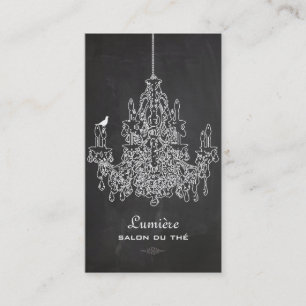 PixDezines Black+White Chandelier/chalkboard Business Card