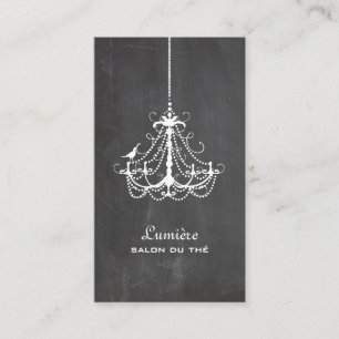 PixDezines  Black+White Chandelier Chalkboard Business Card