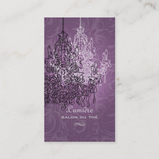 PixDezines Black+White Chandelier/DIY background Business Card (Front)