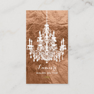 PixDezines black+white chandeliers/faux copper Business Card