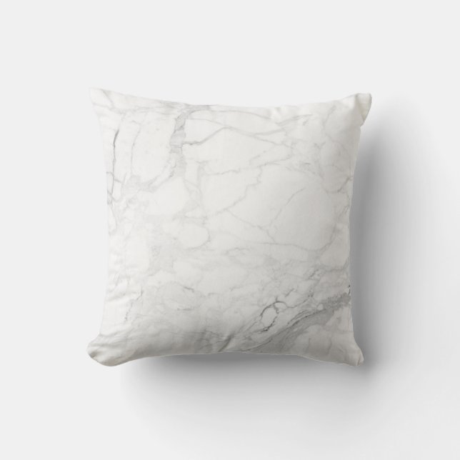 PixDezines Black+White Marble Veins Cushion (Front)