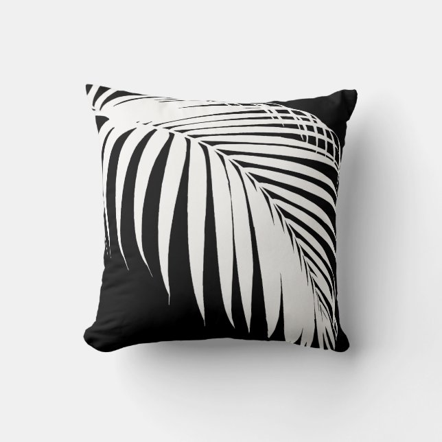 PixDezines Black+White Palms, DIY Background Cushion (Front)