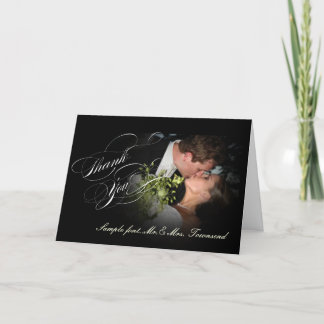 PixDezines Black+White Photo Frame/DIY text Thank You Card