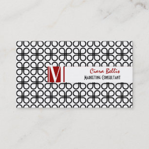 PixDezines Black+White Retro Clovers Business Card
