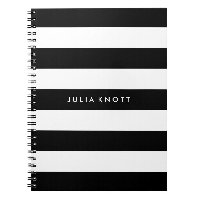 PixDezines black+white stripes/adjustable/DIY colo Notebook (Front)