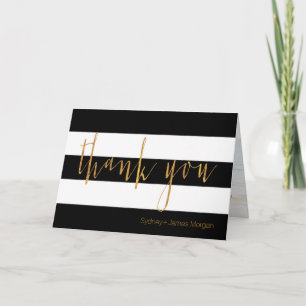 PixDezines black+white+stripes thank you cards