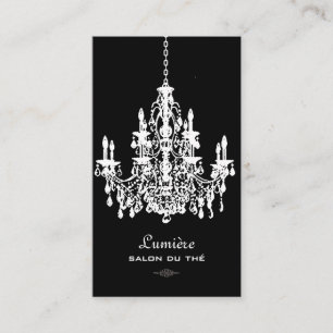 PixDezines BLACK+WHTE CHANDELIERS/DIY background Business Card