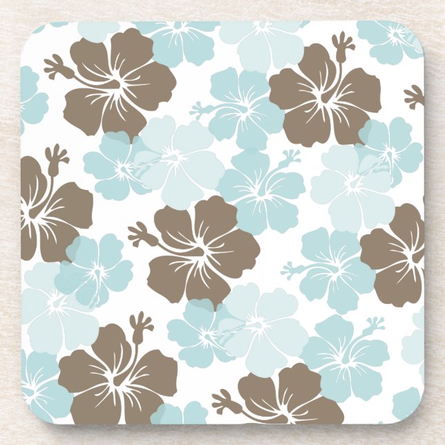 PixDezines blue hibiscus/diy background Coaster (Front)