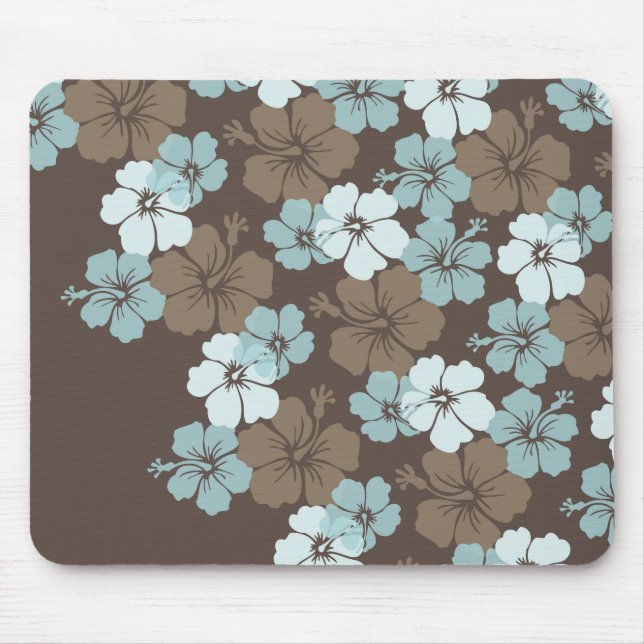 PixDezines blue hibiscus/diy background Mouse Pad (Front)
