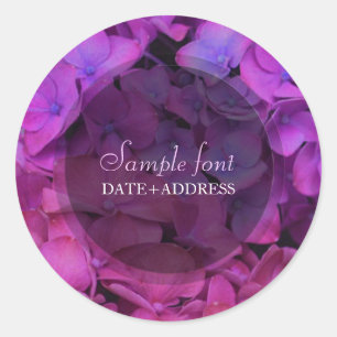 PixDezines blue hydrangea/diy background colour Classic Round Sticker