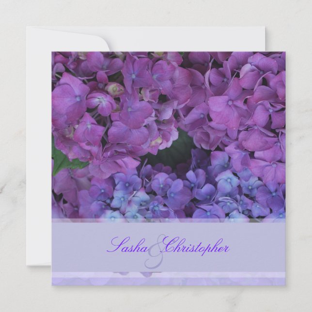 PixDezines Blue Hydrangea Invitation (Front)