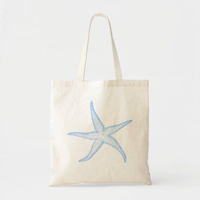 PixDezines Blue Starfish Tote Bag (Front)