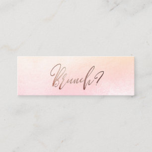 PixDezines Blush+Faux Rose Gold Brunch Date Cards