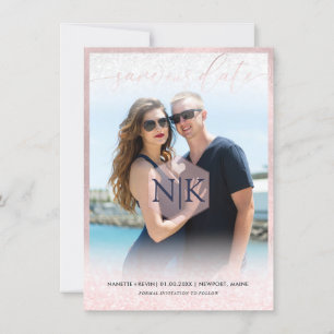 PixDezines Blush Pink Modern Script DIY Background Save The Date