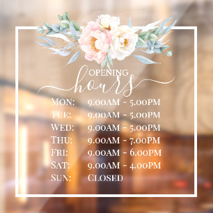 PixDezines Blush Pink Peonies Business Hours