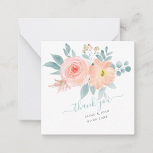 PixDezines Blush Pink Watercolor Roses Note Card