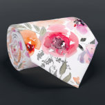 PixDezines Blush Red Watercolor Summer Florals Tie<br><div class="desc">PixDezines watercolor summer florals neck tie, blush pink, orange, red peonies and a dash of lilac purple. Designed with an adjustable tiled image, rearrange and size the pattern as you wish. Reversed side of the tie's image can be deleted. Most of our designs come with DIY background colour. Copyright ©...</div>